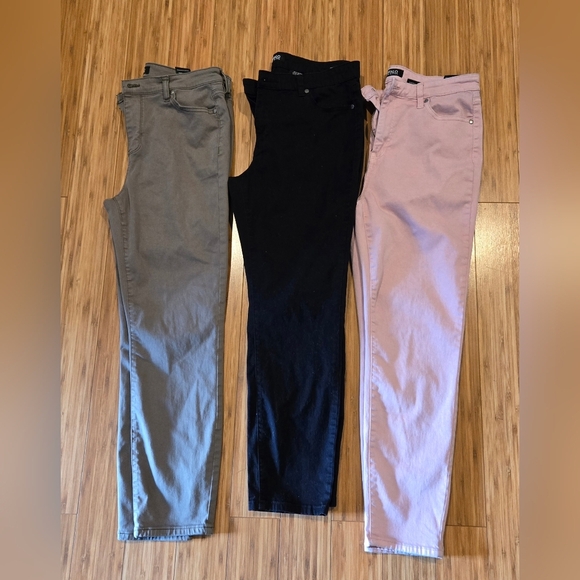 Trio of Buffalo Pants in Green, Black, and Pink - Picture 1 of 9